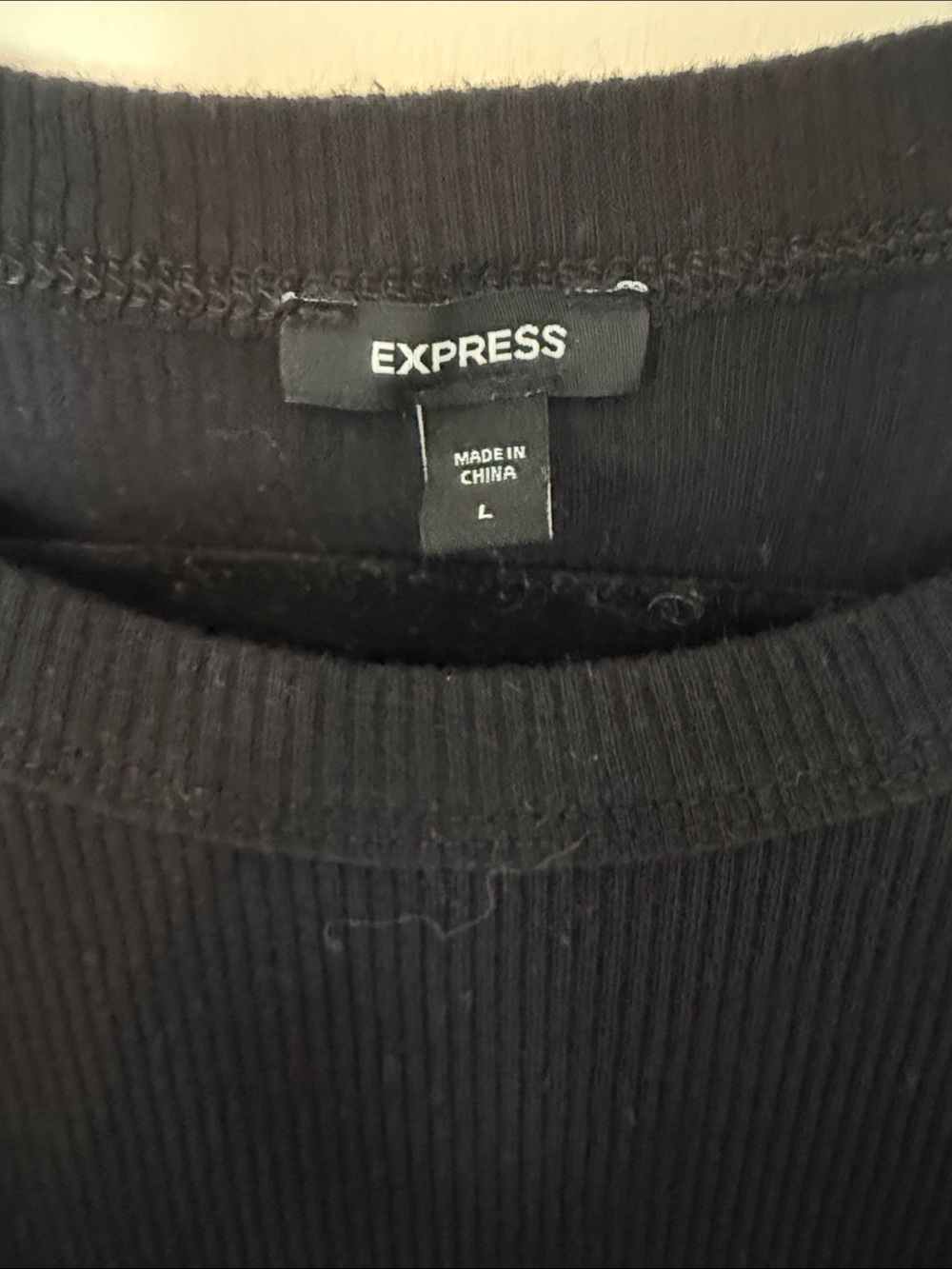 Express Black Ribbed Tank Top - Picture 2 of 2